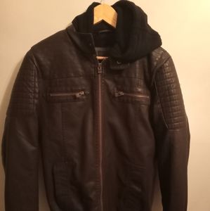 KIDS Knit Hood Jacket Leather